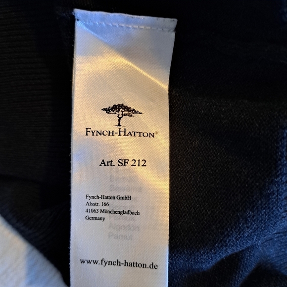 Fynch Hatton men's size X Large zip up sweater dark blue fine knit, full zipper - Picture 7 of 8